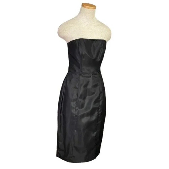 Betsey Johnson Evening Dress Size 4 Black Cocktail Strapless Black Ruffle Back - Picture 6 of 16